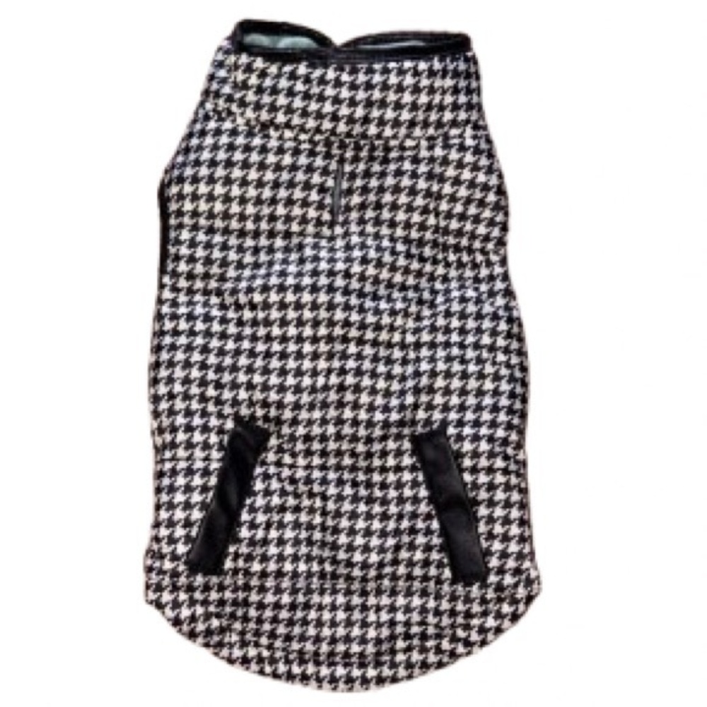 Youly Houndstooth Black and White dog jacket size S